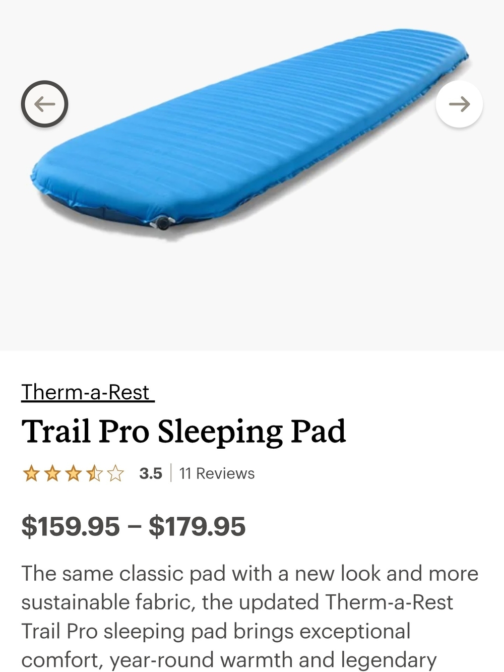 Therm-a-Rest Trail Pro Sleeping Pad - Green